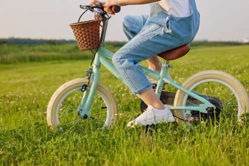 摄图网_501772344_小男孩户外草坪上骑自行车(企业商用)_副本